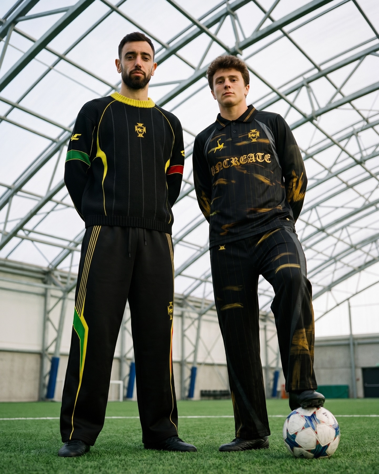 Two black football training looks