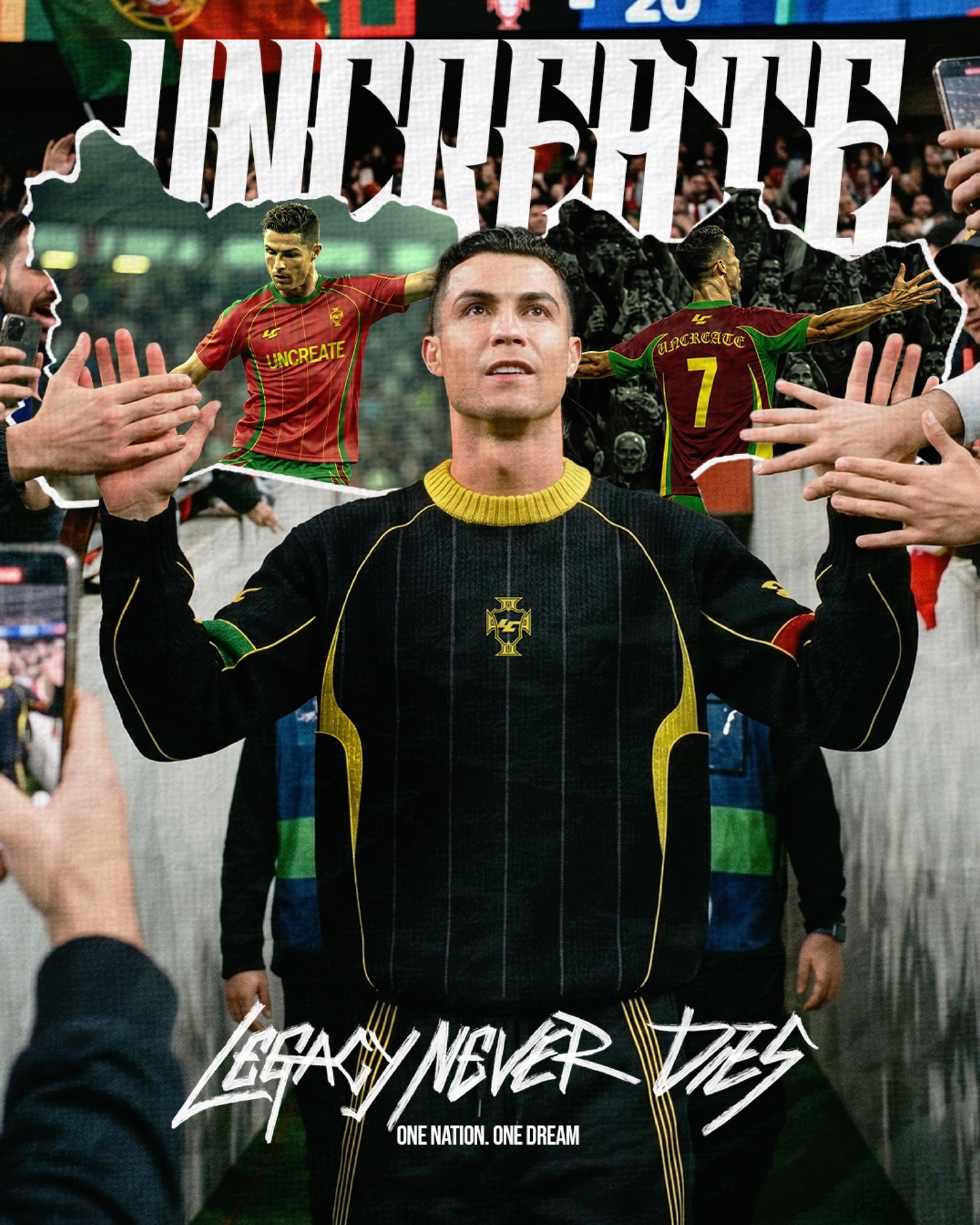 Legacy Never Dies football apparel poster