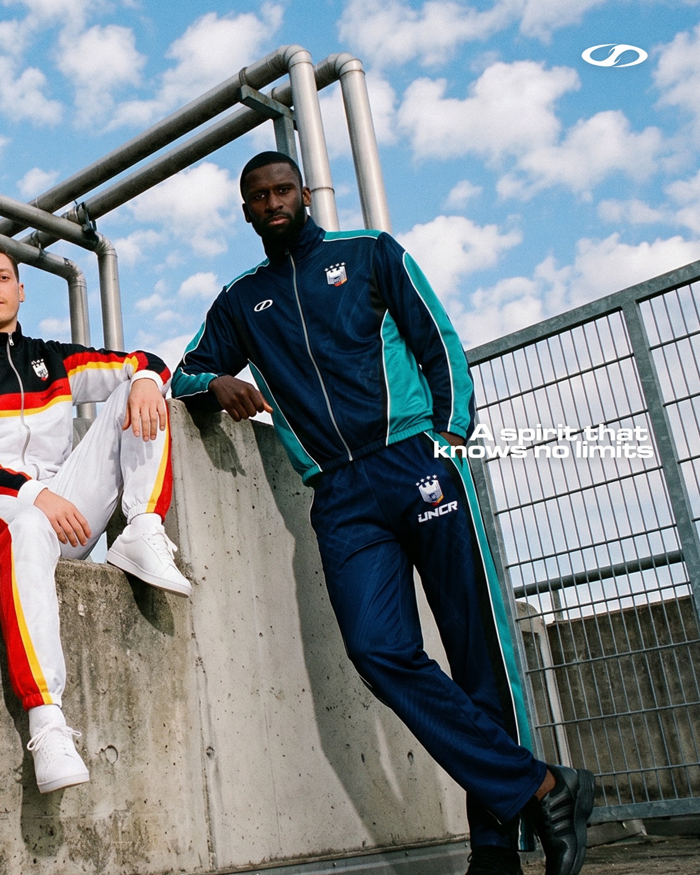 White and teal football-inspired apparel styling